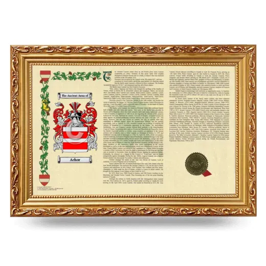 Achor Armorial Landscape Framed - Gold