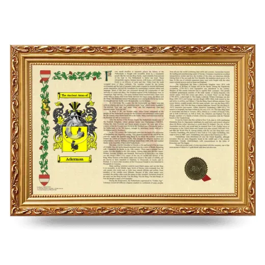 Ackerman Armorial Landscape Framed - Gold