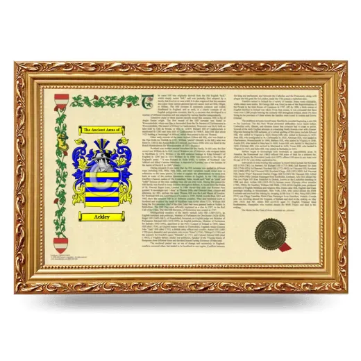 Ackley Armorial Landscape Framed - Gold
