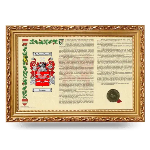 Acosta Armorial Landscape Framed - Gold