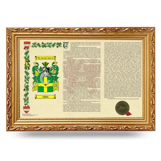 Adam Armorial Landscape Framed - Gold