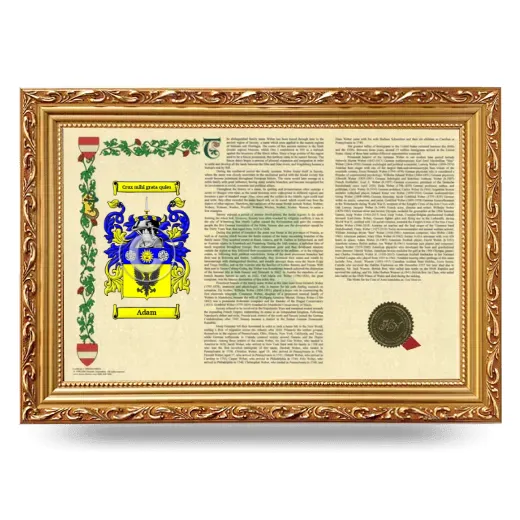 Adam Armorial Landscape Framed - Gold