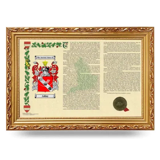 Adday Armorial Landscape Framed - Gold