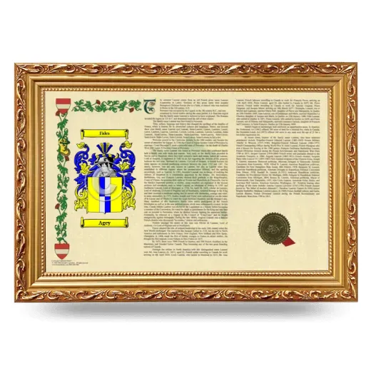 Agey Armorial Landscape Framed - Gold