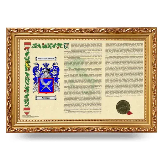 Aggness Armorial Landscape Framed - Gold