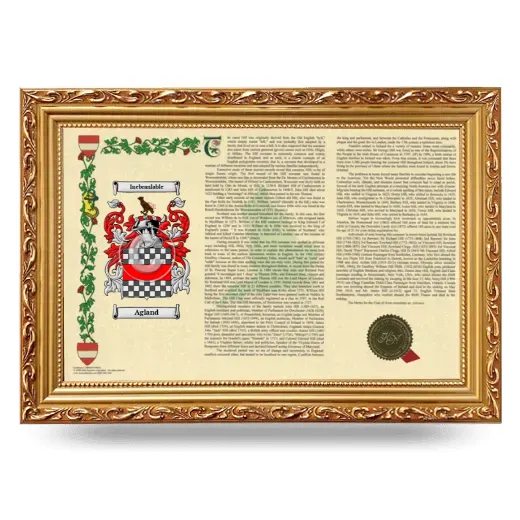 Agland Armorial Landscape Framed - Gold