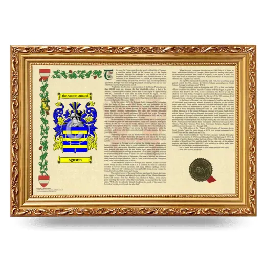 Agustin Armorial Landscape Framed - Gold