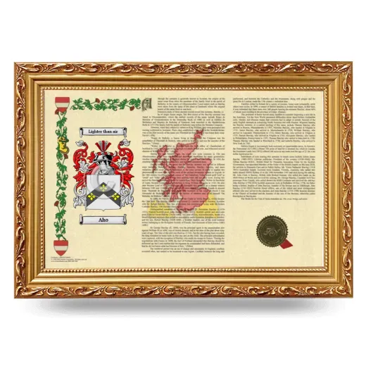 Aho Armorial Landscape Framed - Gold