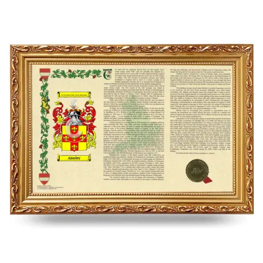 Ainsley Armorial Landscape Framed - Gold