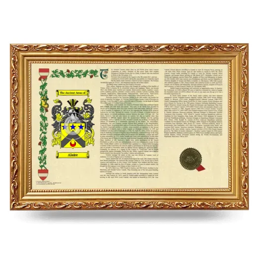 Alaire Armorial Landscape Framed - Gold