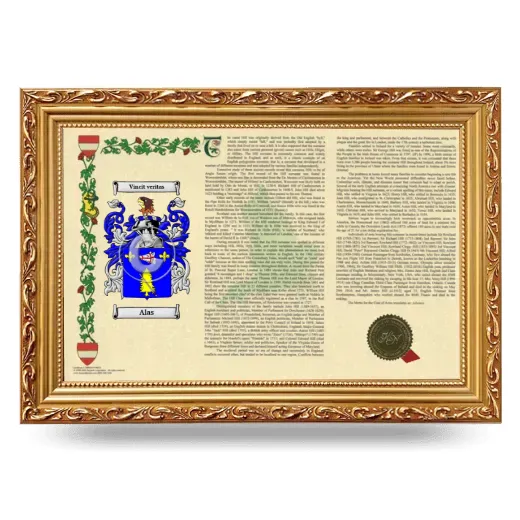 Alas Armorial Landscape Framed - Gold