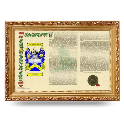Aldock Armorial Landscape Framed - Gold