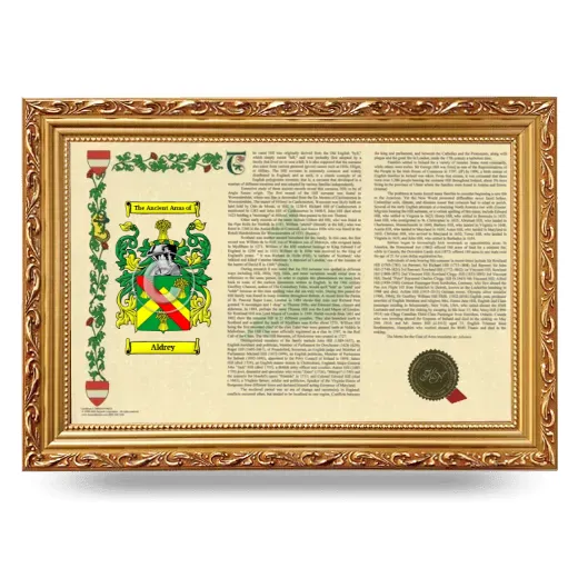 Aldrey Armorial Landscape Framed - Gold