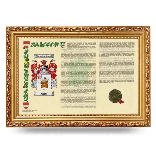 Alixan Armorial Landscape Framed - Gold