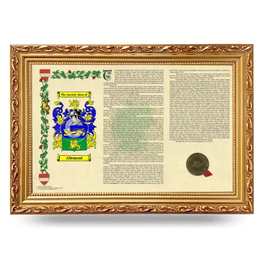 Allemand Armorial Landscape Framed - Gold