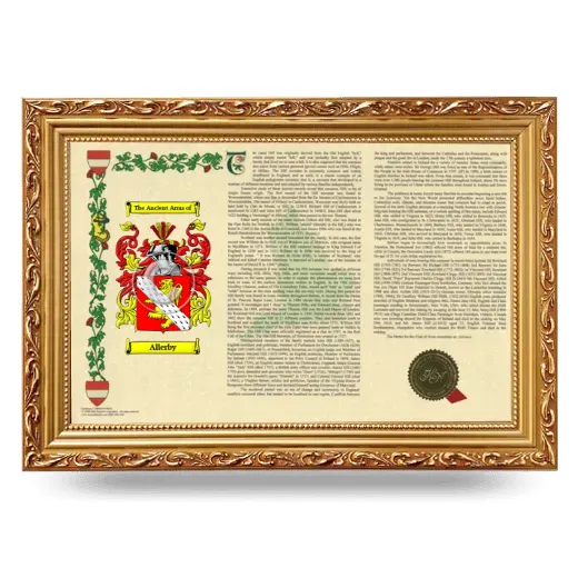 Allerby Armorial Landscape Framed - Gold