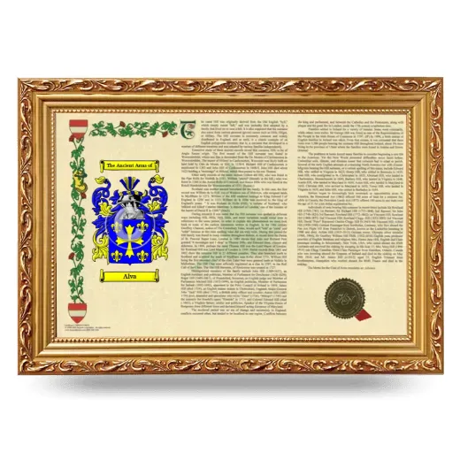 Alva Armorial Landscape Framed - Gold