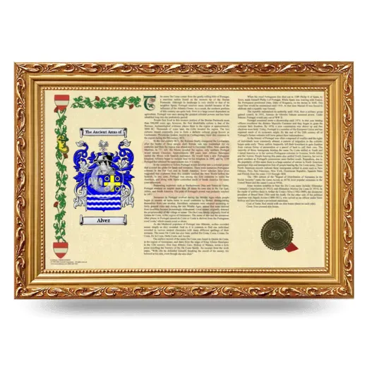 Alvez Armorial Landscape Framed - Gold