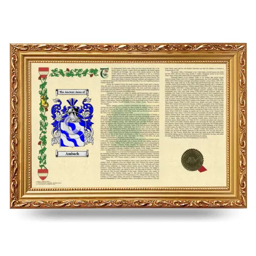 Ambach Armorial Landscape Framed - Gold