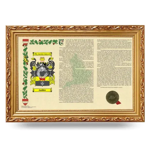 Ambler Armorial Landscape Framed - Gold