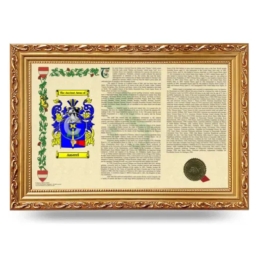 Amerel Armorial Landscape Framed - Gold
