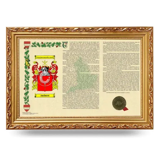 Amhurst Armorial Landscape Framed - Gold