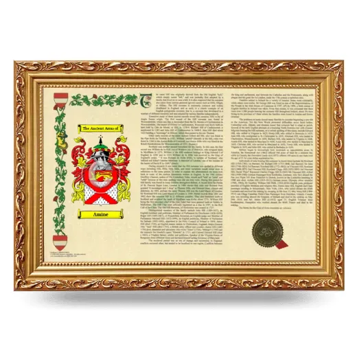 Amine Armorial Landscape Framed - Gold