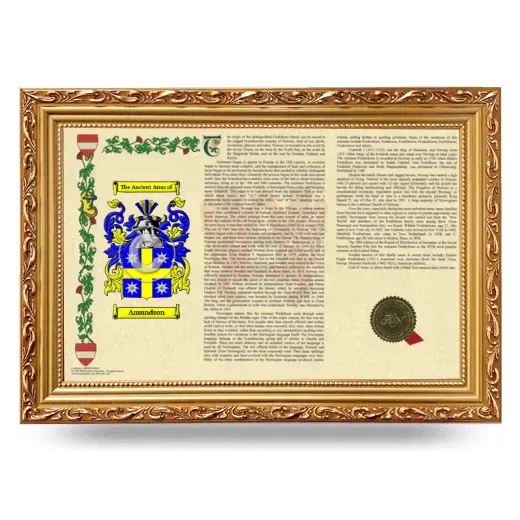 Amundson Armorial Landscape Framed - Gold