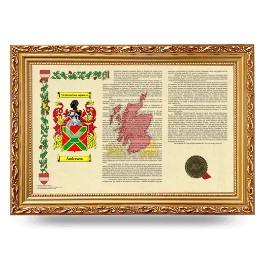 Andrewes Armorial Landscape Framed - Gold