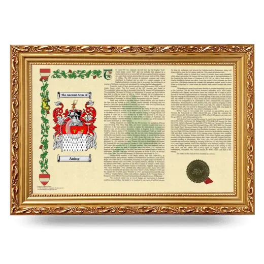 Aning Armorial Landscape Framed - Gold
