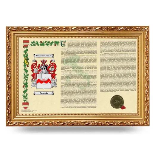 Ansaldo Armorial Landscape Framed - Gold