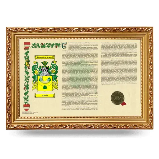 Antle Armorial Landscape Framed - Gold