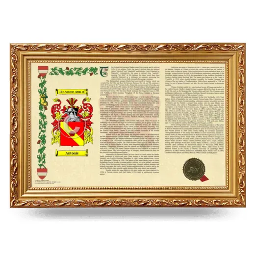 Antonie Armorial Landscape Framed - Gold