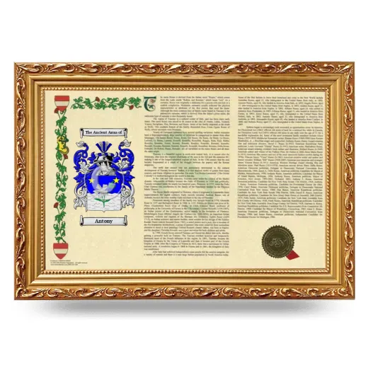 Antony Armorial Landscape Framed - Gold