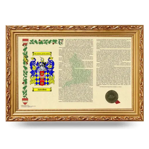 Antrobus Armorial Landscape Framed - Gold