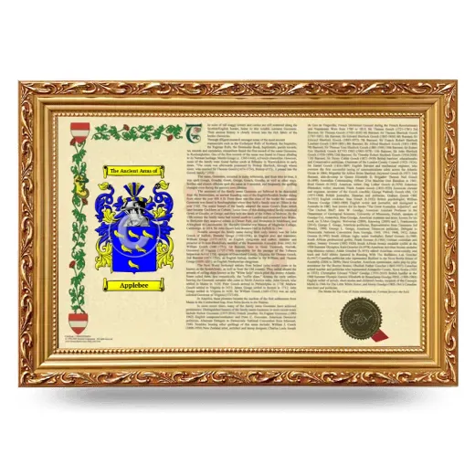 Applebee Armorial Landscape Framed - Gold