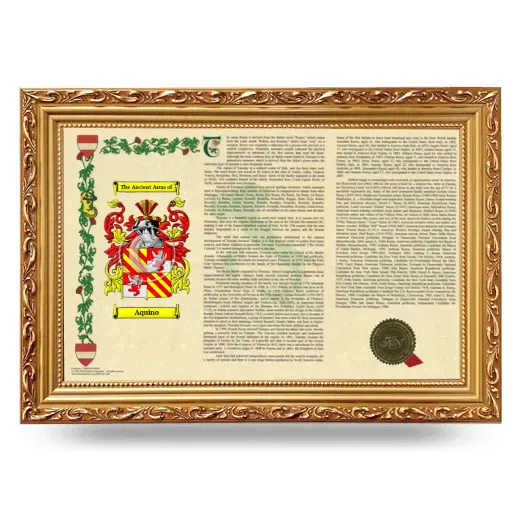 Aquino Armorial Landscape Framed - Gold