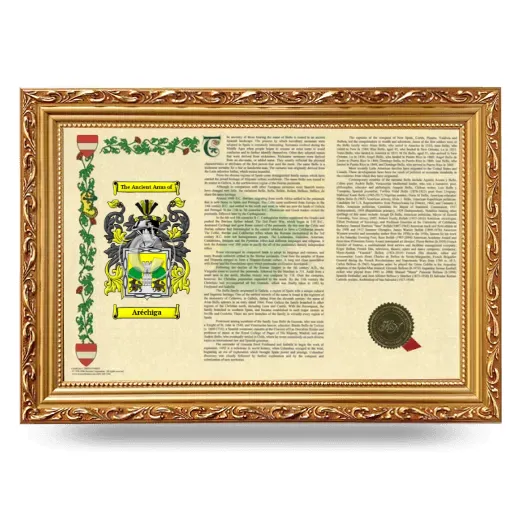 Aréchiga Armorial Landscape Framed - Gold