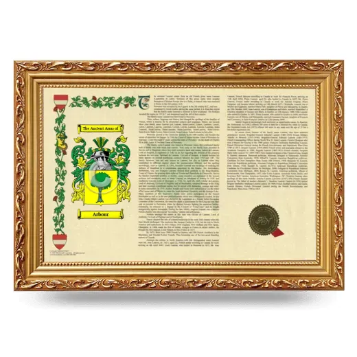 Arbour Armorial Landscape Framed - Gold
