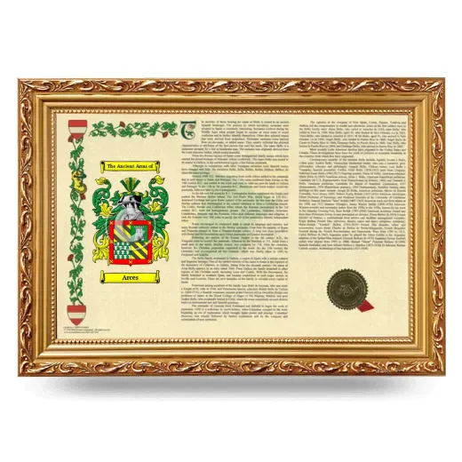 Arces Armorial Landscape Framed - Gold