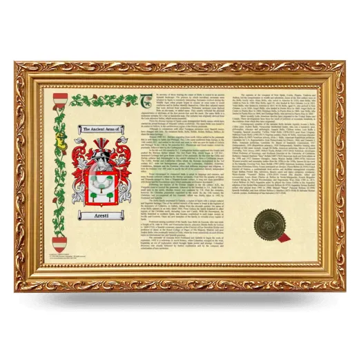 Aresti Armorial Landscape Framed - Gold