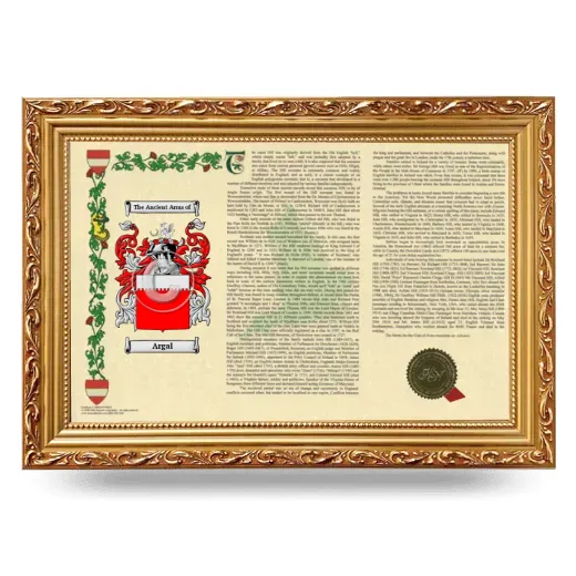 Argal Armorial Landscape Framed - Gold