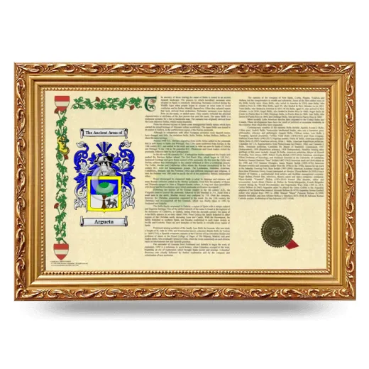Argueta Armorial Landscape Framed - Gold