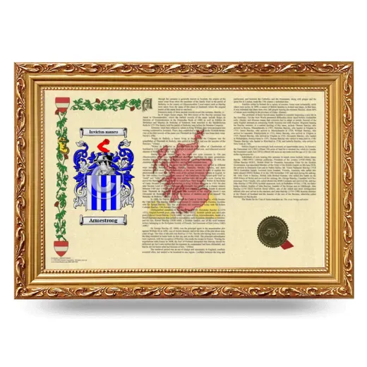 Armestrong Armorial Landscape Framed - Gold