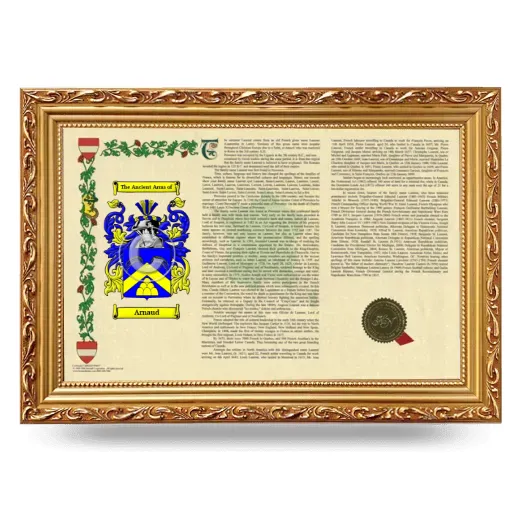 Arnaud Armorial Landscape Framed - Gold