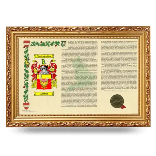 Arrison Armorial Landscape Framed - Gold