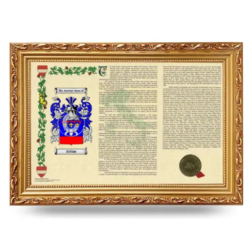 Artina Armorial Landscape Framed - Gold