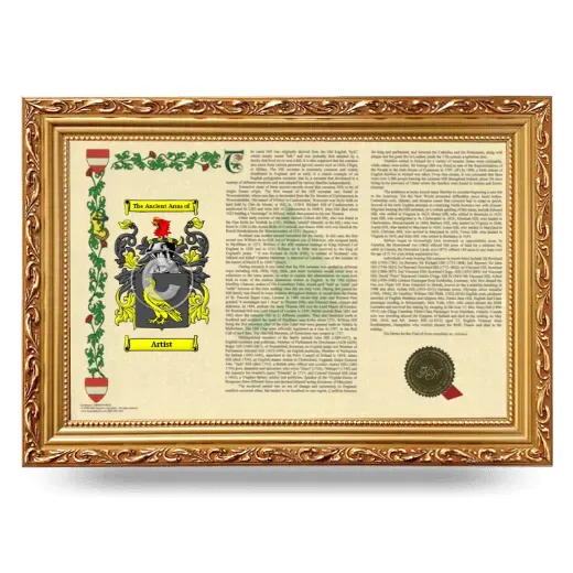 Artist Armorial Landscape Framed - Gold