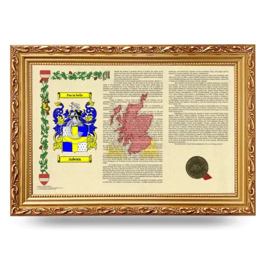 Asborn Armorial Landscape Framed - Gold