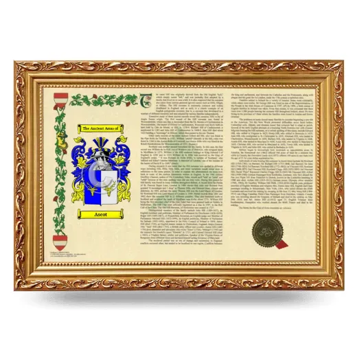 Ascot Armorial Landscape Framed - Gold